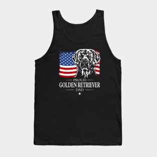 Golden Retriever Dad American Flag patriotic dog Tank Top